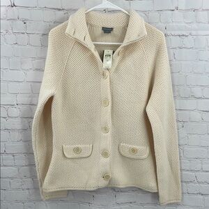 100% Extra Fine Merino Wool Brand New With Tags Med Button Up Sweater Cardigan